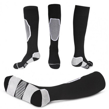 1 ζευγάρι ανδρικές κάλτσες απορρόφησης υγρασίας εξωτερικού χώρου ελαστικές πυκνές κάλτσες για πεζοπορία με σκι