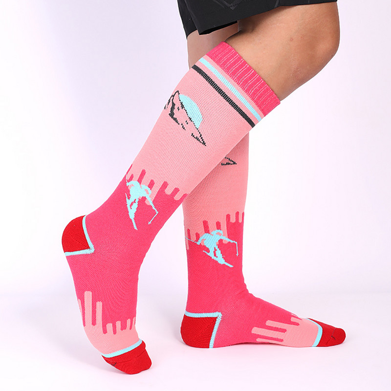 GOBYGO Zimske zagrijane visoke elastične dugačke čarape za skijanje i daskanje na snijegu upijaju znoj Otporne na habanje Ženske čarape za snijeg za sportove na otvorenom