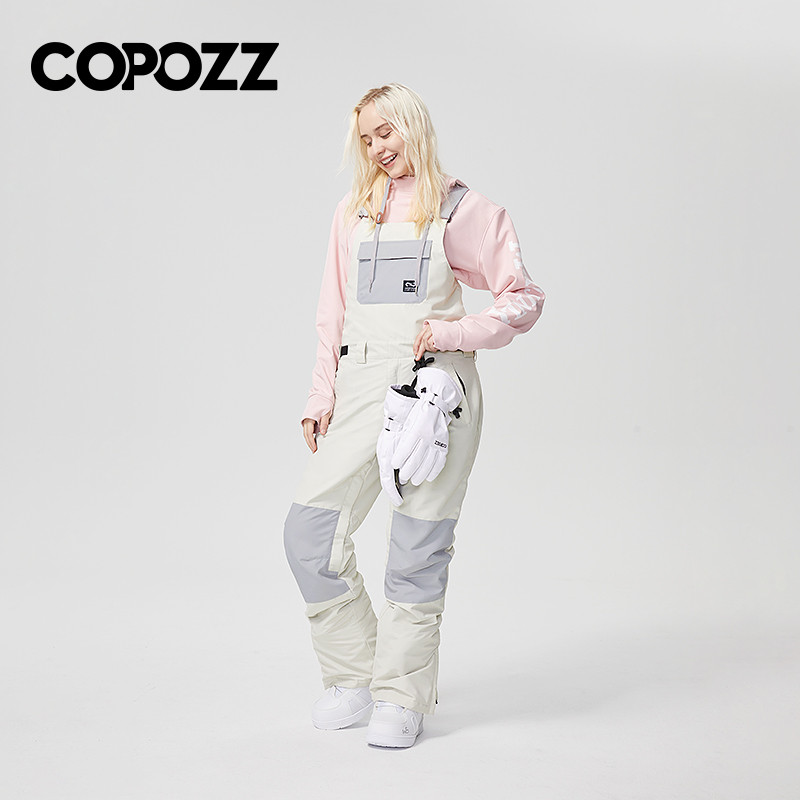 COPOZZ Snowboard stražnje skijaške hlače Vjetrootporne kombinezone kontrastnih boja Skijaške hlače Muškarci Žene Zimska oprema za skijanje na otvorenom Hlače