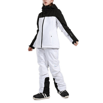 Női síkabátok és nadrágok Snowboard Snowsuit kabát vastag meleg kapucnis kültéri vízálló szélálló szigetelt kabát