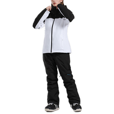 Női síkabátok és nadrágok Snowboard Snowsuit kabát vastag meleg kapucnis kültéri vízálló szélálló szigetelt kabát