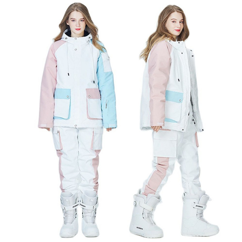 Skijaško odijelo Muško Ženska jakna za snowboarding + hlače Odjeća za snowboarding vodootporna Vjetrootporna skijaška jakna Hlače Debela termo parka