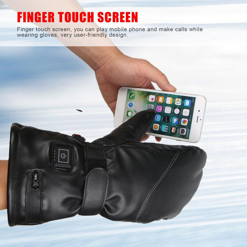 Zimske električne grijane rukavice s dodirnim zaslonom prstiju USB punjive rukavice za jahanje za rad po hladnom vremenu Zimski sportovi na otvorenom