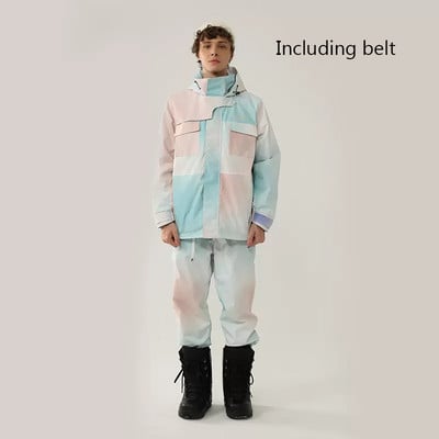 Új síöltöny Női Férfi Hóruhák Női Outdoor Snowboard Kabát Vastagított Meleg Síkészlet Szélálló Vízálló Hónadrágok