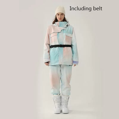 Új síöltöny Női Férfi Hóruhák Női Outdoor Snowboard Kabát Vastagított Meleg Síkészlet Szélálló Vízálló Hónadrágok