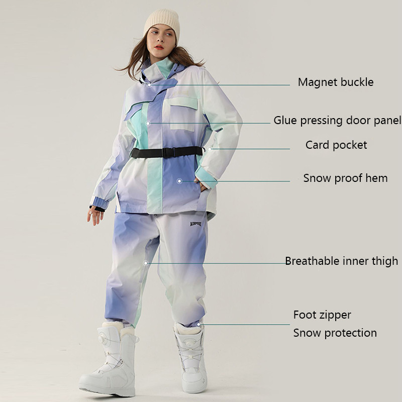 Új síöltöny Női Férfi Hóruhák Női Outdoor Snowboard Kabát Vastagított Meleg Síkészlet Szélálló Vízálló Hónadrágok