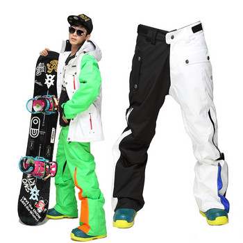 Χειμερινό ανδρικό παντελόνι σκι Χοντρό ζεστό παντελόνι για σνόουμπορντ Παντελόνι σκι με ζώνη αθλητικό παντελόνι εξωτερικού χώρου Αδιάβροχο ανδρικό παντελόνι σκι