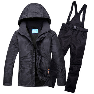 2019 nova maskirna zimska skijaška odijela za muškarce, otporna na vjetar, vodootporna, super topli snijeg + odvojive sling hlače za van