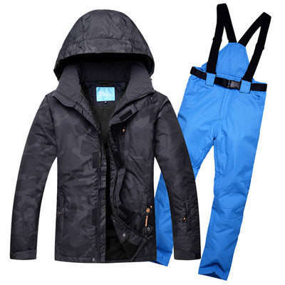 2019 nova maskirna zimska skijaška odijela za muškarce, otporna na vjetar, vodootporna, super topli snijeg + odvojive sling hlače za van
