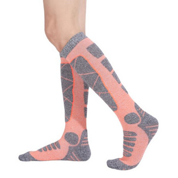 Зимни памучни дамски термични ски чорапи Топли спортни удебелени туристически ски чорапи Хавлиено дъно Дълги тръбни термочорапи