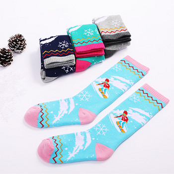 Зимни памучни детски топли ски чорапи, по-дебели възглавници, пързаляне с кънки на сняг, термомомичета, момчета, спортни чорапи, термочорапи, 1 чифта