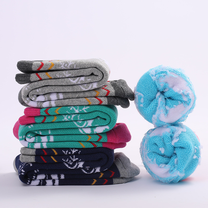 Zimske pamučne dječje tople skijaške čarape deblje jastuke klizanje na snijegu termo čarape za djevojčice dječake sportske čarape termočarape 1 par