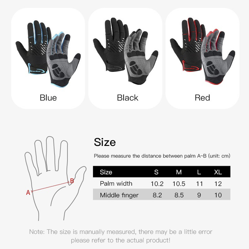 Велосипедни ръкавици Мъже Жени Сензорен екран Пълен пръст Ръкавици Противоплъзгащи се Против изпотяване Дишащи Противоударни MTB велосипедни ръкавици