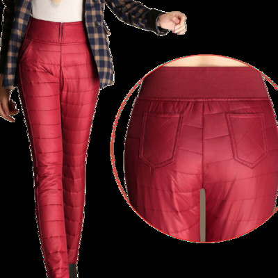 Naujos žieminės slidinėjimo kelnės Ultralight Duck Down Viršutiniai rūbai Kelnės Moterims Neperšlampamos Neperšlampamos Šiltos Kelnės Laisvos Slidinėjimo Pūkinės Kelnės