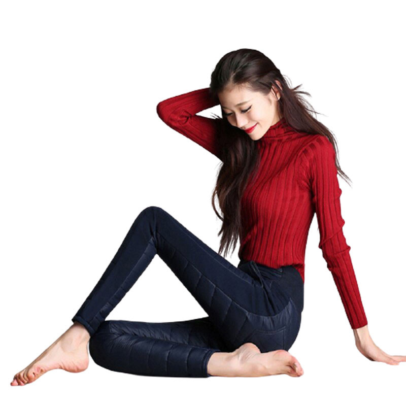 Naujos žieminės slidinėjimo kelnės Ultralight Duck Down Viršutiniai rūbai Kelnės Moterims Neperšlampamos Neperšlampamos Šiltos Kelnės Laisvos Slidinėjimo Pūkinės Kelnės