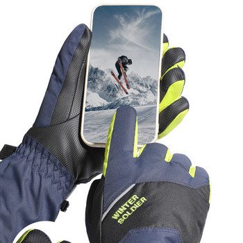 Мъже, жени със сензорен екран, ски, сноуборд, ръкавици, зимни топли спортни ръкавици, ветроустойчиви, водоустойчиви, колоездене, бягане, риболов, ски ръкавици