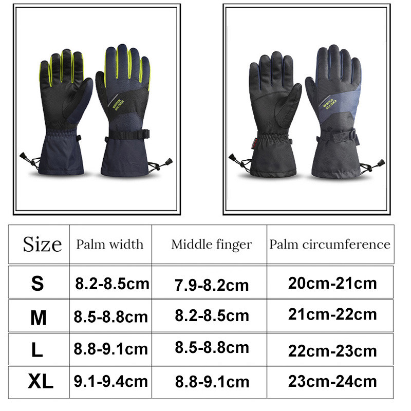 Férfi Női Érintőképernyős Sí Snowboard Kesztyűk Téli Meleg Sport Ujjatlan Szélálló Vízálló Kerékpáros Futó Horgász Síkesztyűk