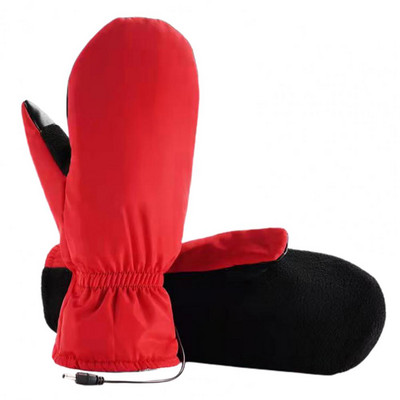 Отопляеми ръкавици 1 чифт Полезни водоустойчиви ръкавици с постоянна температура на открито Зима Мъже Жени USB Отопляеми ръкавици за каране на ски