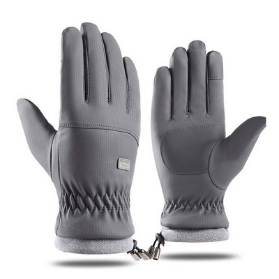 Téli -20 fokos hidegálló síkesztyű férfi szélálló vízálló, melegen tartó kesztyű Érintőképernyős csúszásgátló puha szöszkesztyű
