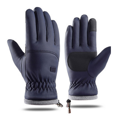 Téli -20 fokos hidegálló síkesztyű férfi szélálló vízálló, melegen tartó kesztyű Érintőképernyős csúszásgátló puha szöszkesztyű