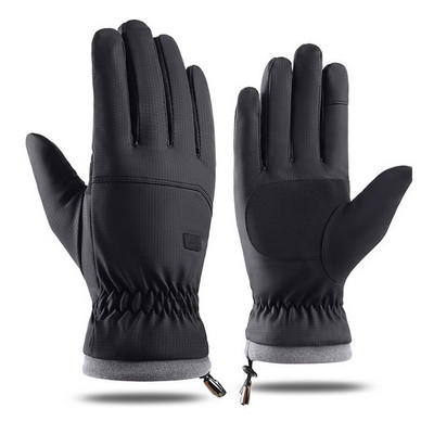 Téli -20 fokos hidegálló síkesztyű férfi szélálló vízálló, melegen tartó kesztyű Érintőképernyős csúszásgátló puha szöszkesztyű