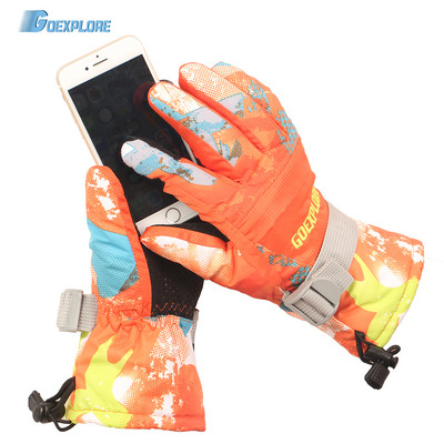 Goexplore best Ski Gloves 2021 Men Women -30 Thicken Waterproof Outdoor Motorcycle Snowboard Snowmobile Snow Mittens Зимни мъжки