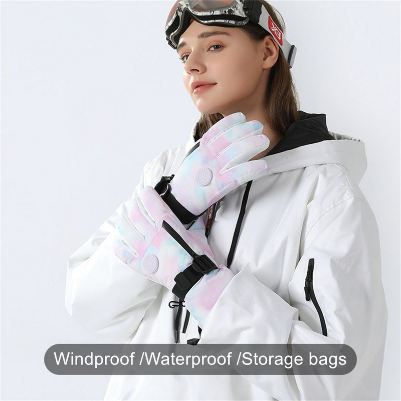 Férfi Női Motoros Síkesztyű Vízálló Érintőképernyős Funkció Snowboard Kesztyűk Téli Meleg Szélálló Hó Kerékpáros kesztyűk