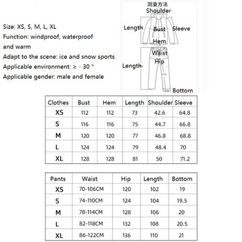Νέο χοντρό ζεστό κοστούμι σκι Γυναικείες άντρες αδιάβροχο αντιανεμικό ζευγάρι παντελόνι σνόουμπορντ Σετ γυναικεία κοστούμια χιονιού Unisex εξωτερικού χώρου