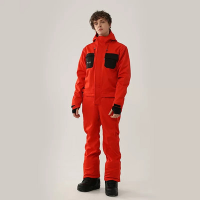 Vientisas slidinėjimo kostiumas Moteriška lauko striukė snieglenčių sportui Vyriški kombinezonai Pastorinti šilti kombinezonai Slidinėjimo rinkinys Drabužiai Neperšlampami vėjui