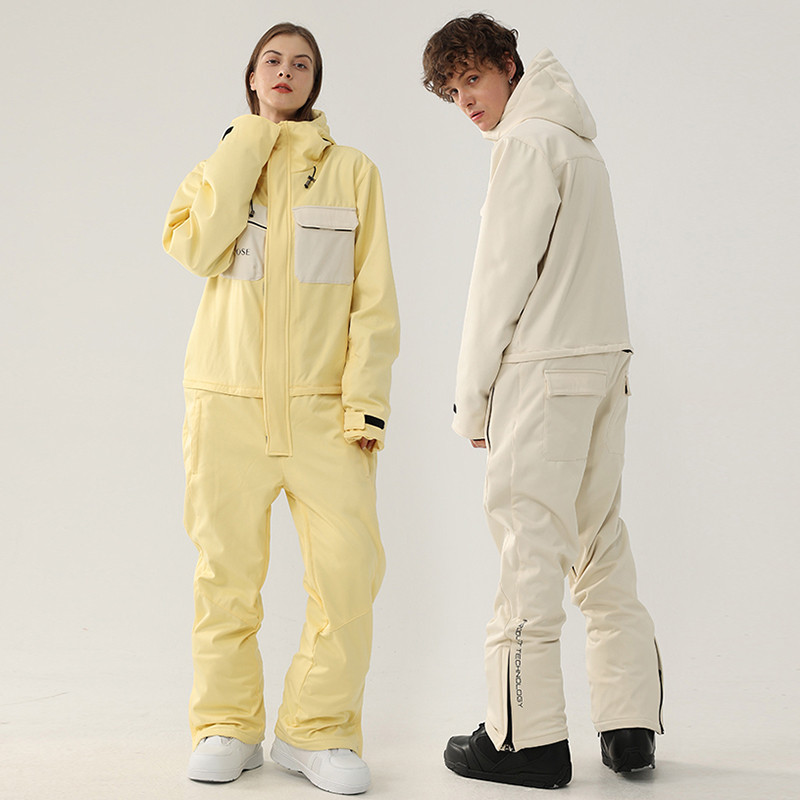 Vientisas slidinėjimo kostiumas Moteriška lauko striukė snieglenčių sportui Vyriški kombinezonai Pastorinti šilti kombinezonai Slidinėjimo rinkinys Drabužiai Neperšlampami vėjui