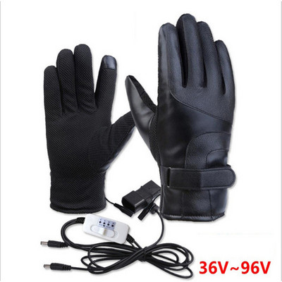 Téli fűtött kesztyű melegítő elektromos hővédő kesztyű kerékpáros motorkerékpár kerékpáros síkesztyű Unisex BE/KI kapcsoló LED-del