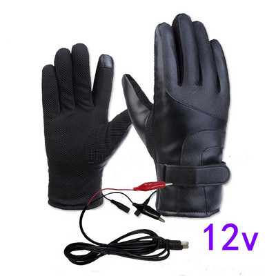 Téli fűtött kesztyű melegítő elektromos hővédő kesztyű kerékpáros motorkerékpár kerékpáros síkesztyű Unisex BE/KI kapcsoló LED-del
