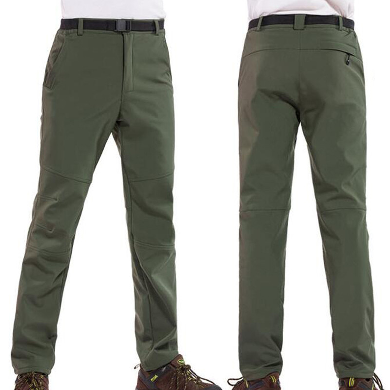 Téli nadrágok Soft Shell vízálló szélálló polár nadrágok férfi sportok kültéri trekking kemping túrázás hegyi sí nadrágok