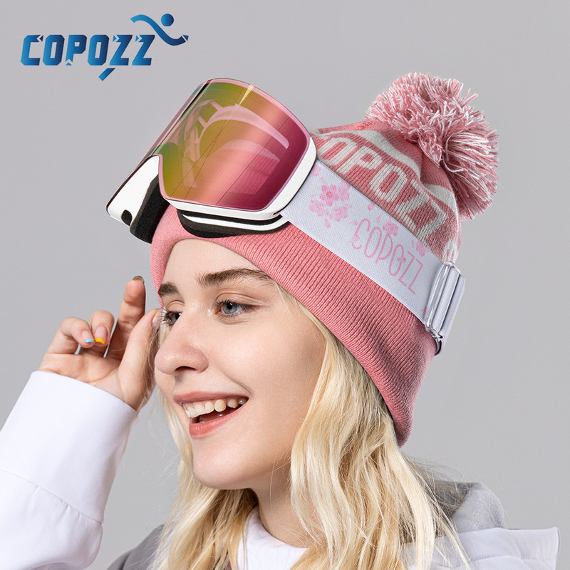 COPOZZ OTG skijaške naočale, maska za daskanje na snijegu za muškarce, žene, žuta kutija za leće, komplet naočala, cilindrične UV400 zaštite, naočale za snijeg za odrasle