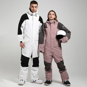 2022-es téli síugróruha női kapucnis egyrészes férfi hóruha hegyi sport snowboard női jumpsuit kültéri teljes tréningruhák