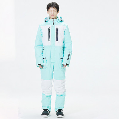 Vízálló kapucnis férfi síoverall Téli hegyi egyrészes férfi hóruhák kültéri sport férfi snowboard overál Ruhák