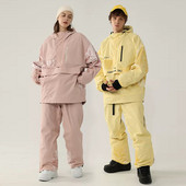 2022, nou costum de schi de iarnă, jachetă de snowboard pentru femei, salopetă pentru bărbați, set de schi cu glugă termică îngroșată, pantaloni de zăpadă impermeabili rezistenți la vânt