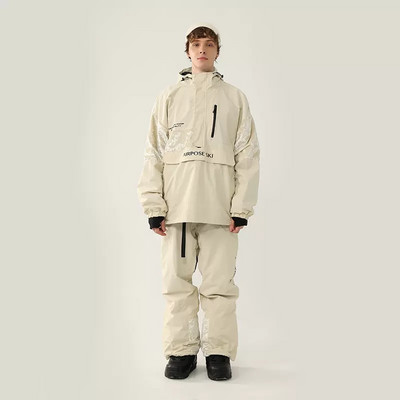 2022, nou costum de schi de iarnă, jachetă de snowboard pentru femei, salopetă pentru bărbați, set de schi cu glugă termică îngroșată, pantaloni de zăpadă impermeabili rezistenți la vânt