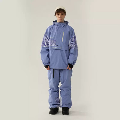 2022, nou costum de schi de iarnă, jachetă de snowboard pentru femei, salopetă pentru bărbați, set de schi cu glugă termică îngroșată, pantaloni de zăpadă impermeabili rezistenți la vânt