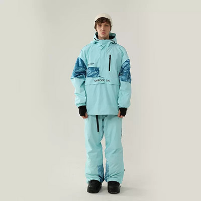 2022, nou costum de schi de iarnă, jachetă de snowboard pentru femei, salopetă pentru bărbați, set de schi cu glugă termică îngroșată, pantaloni de zăpadă impermeabili rezistenți la vânt