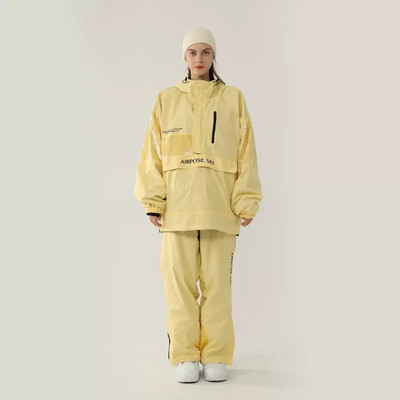 2022, nou costum de schi de iarnă, jachetă de snowboard pentru femei, salopetă pentru bărbați, set de schi cu glugă termică îngroșată, pantaloni de zăpadă impermeabili rezistenți la vânt