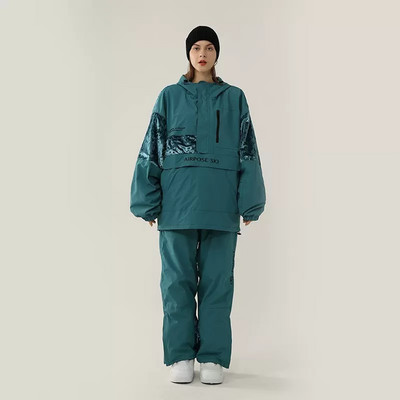2022, nou costum de schi de iarnă, jachetă de snowboard pentru femei, salopetă pentru bărbați, set de schi cu glugă termică îngroșată, pantaloni de zăpadă impermeabili rezistenți la vânt