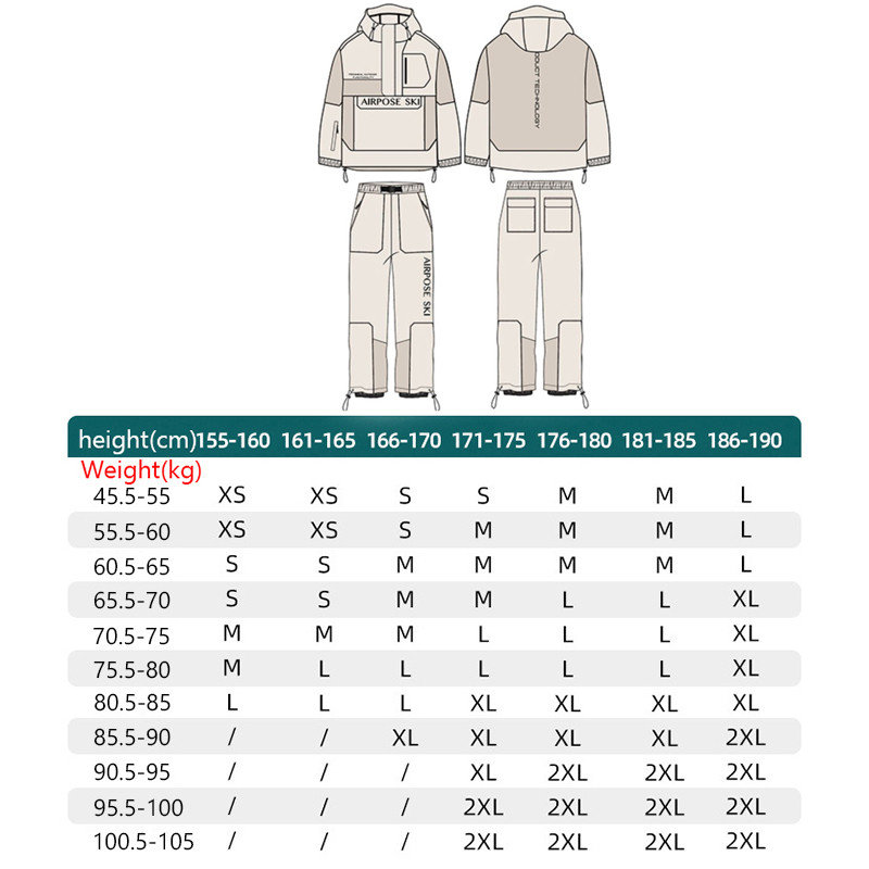 2022, nou costum de schi de iarnă, jachetă de snowboard pentru femei, salopetă pentru bărbați, set de schi cu glugă termică îngroșată, pantaloni de zăpadă impermeabili rezistenți la vânt