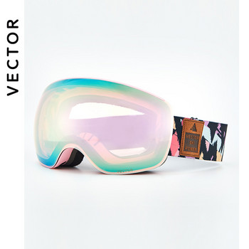 OTG Очила за ски сноуборд Жени Мъже Ски очила Маска UV 400 Очила за защита от сняг Възрастни Двойни сферични огледални магнитни