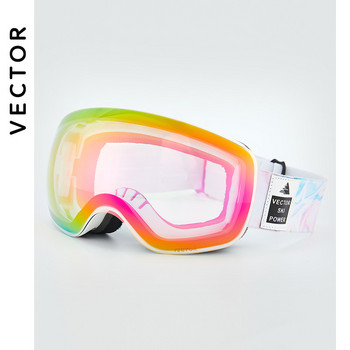 OTG Очила за ски сноуборд Жени Мъже Ски очила Маска UV 400 Очила за защита от сняг Възрастни Двойни сферични огледални магнитни