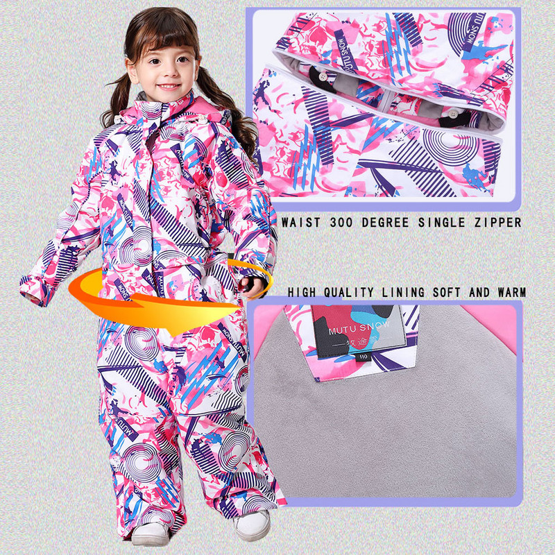 -30 laipsnių vaikų slidinėjimo kombinezonas 2020 m. žiemos snieglenčių striukė berniukams ir mergaitėms lauko sniego kostiumai, šilti, vandeniui atsparūs vaikiški slidinėjimo striukė