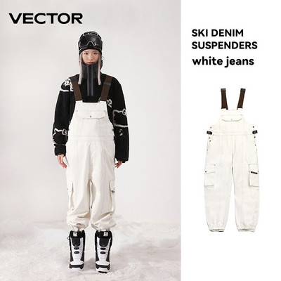 VECTOR vastagított férfi és női farmer pántos nadrágok szélálló meleg tartás Kopásálló Snowboard szabadtéri sportok
