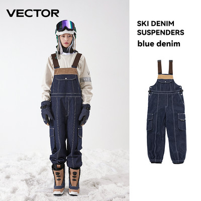 VECTOR vastagított férfi és női farmer pántos nadrágok szélálló meleg tartás Kopásálló Snowboard szabadtéri sportok