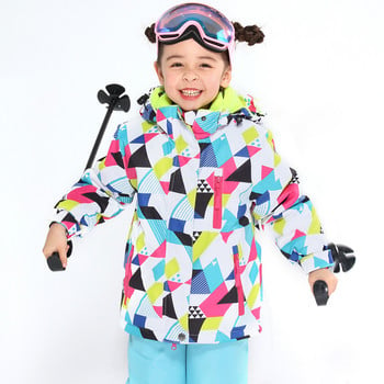 2020 Нов ски костюм Детски зимни дрехи за сноуборд -30 градуса Топли водоустойчиви якета за сняг на открито + марка панталони за момичета и момчета