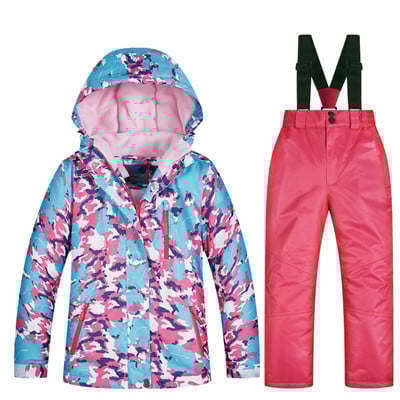 2020 m. naujas slidinėjimo kostiumas vaikams žiema -30 laipsnių snieglentės drabužiai Šilti vandeniui atsparūs lauko striukės ir kelnės mergaitėms ir berniukams prekės ženklas